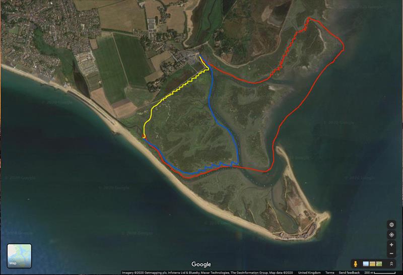 Adventure sailing course for the Keyhaven Yacht Club Commodores Cup - photo © Google Maps