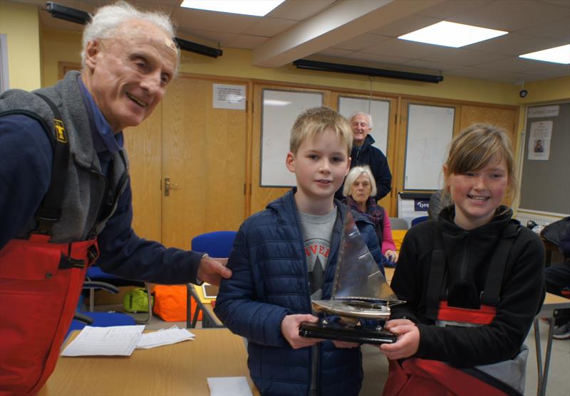 Cameron Bignold-Kyles and Lola Mordaunt win the Peter Andreae Trophy photo copyright Ann Brunskill taken at Royal Lymington Yacht Club and featuring the Scow class