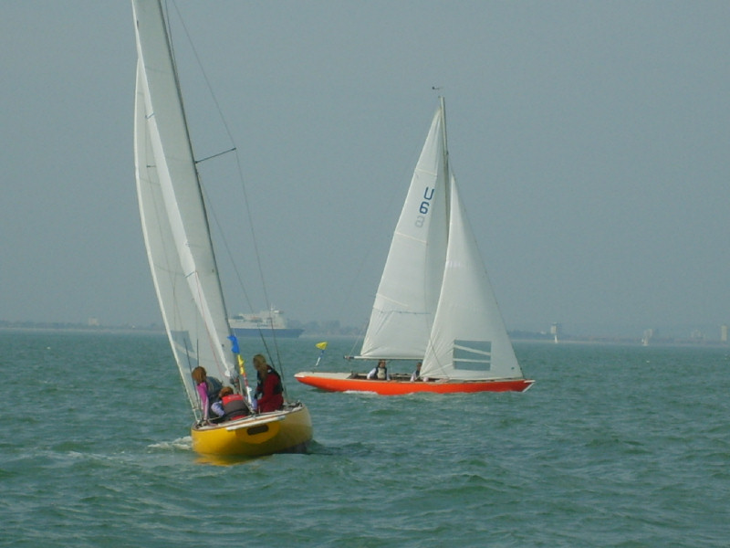 Racing in the Mermaid Matchrac photo copyright Andy Barrett taken at Sea View Yacht Club and featuring the Seaview Mermaid class