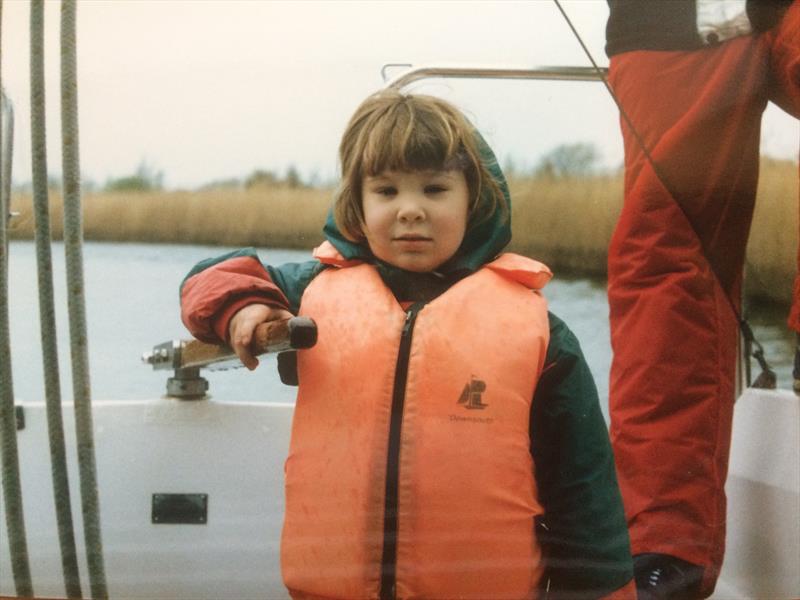 A young Susie Goodall at the helm - photo © Susie Goodall Racing