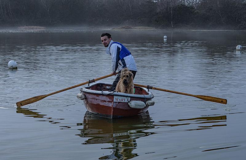 Rescue dinghy during the 2021 Setley Cup on Boxing Day photo copyright Paul French / www.coolhat.co.uk taken at  and featuring the Setley Cup class