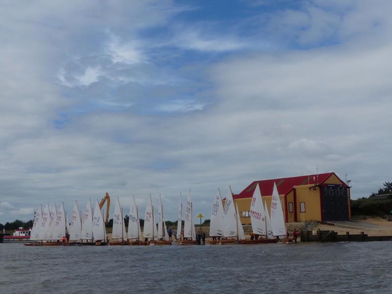 On the beach beside the Lifeboat station during the Sharpie Nationals at Wells SC photo copyright Zoe Dunford taken at Wells Sailing Club and featuring the Sharpie class