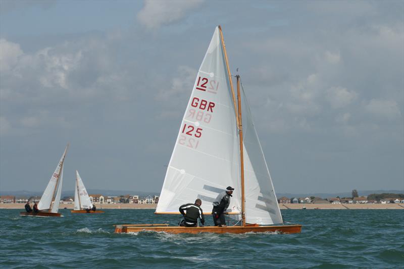 Chris and Tim Gibbs sailing Windspiel win the Sharpie Europeans photo copyright David Priscott taken at Itchenor Sailing Club and featuring the Sharpie class