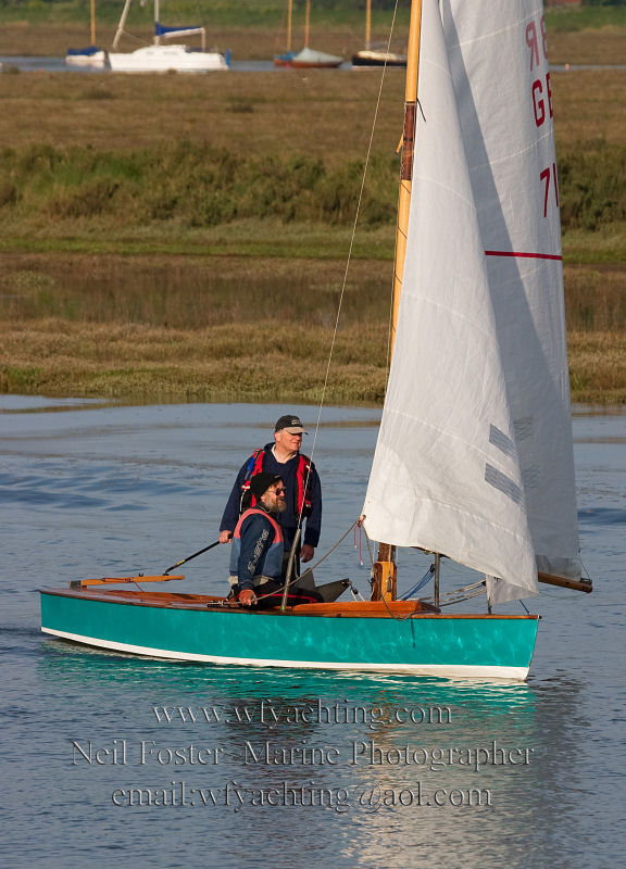 Light winds and sunshine for the Sharpies at Burnham Overy Staithe photo copyright Neil Foster / Waterfront Yachting taken at Overy Staithe Sailing Club and featuring the Sharpie class