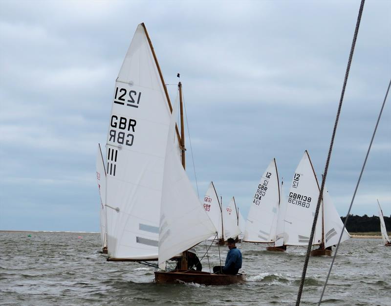 A busy group on the run during the British 12 Sq M Sharpie Nationals at Wells Sailing Club photo copyright James Case taken at Wells Sailing Club and featuring the Sharpie class
