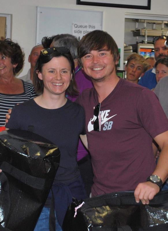 Caned and Unable, Matt Wiseman and Laura Pike finish 2nd in the Shearwaters at the Weston Cat Open photo copyright Heather Wilcox taken at Weston Sailing Club and featuring the Shearwater class