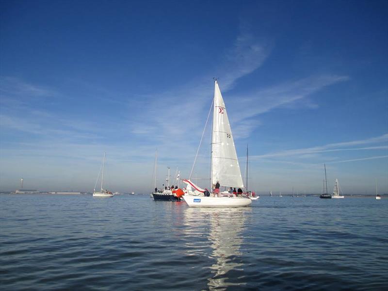 Light winds on the first weekend of the Garmin Hamble Winter Series, incorporating the MDL Hamble Big Boat Championships photo copyright Malcolm Donald taken at Hamble River Sailing Club and featuring the Sigma 33 class