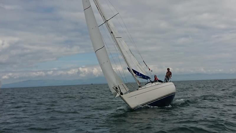 Peter Driver's Sigma 33 - Crud yr Awel competing in the NHC cruiser class at the Tremadog Bay Pop-Up Regatta photo copyright Avril Banks taken at Pwllheli Sailing Club and featuring the Sigma 33 class