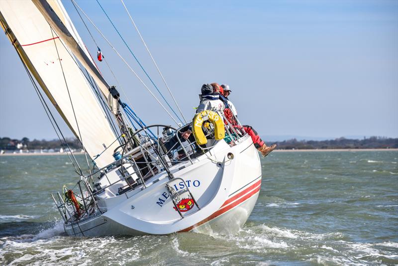 Mefisto on day 3 of the Helly Hansen Warsash Spring Series photo copyright Andrew Adams / www.closehauledphotography.com taken at Warsash Sailing Club and featuring the Sigma 38 class