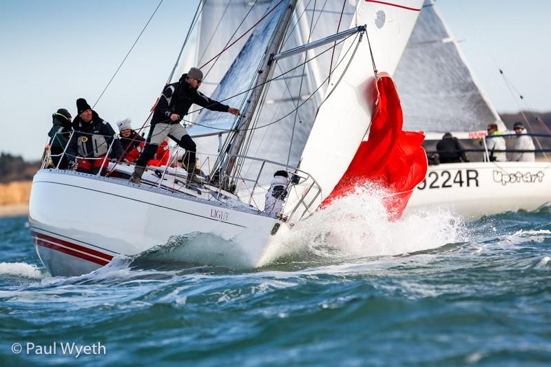 Light during the 2017 Hamble Winter Series week 8 photo copyright Paul Wyeth / www.pwpictures.com taken at Hamble River Sailing Club and featuring the Sigma 38 class