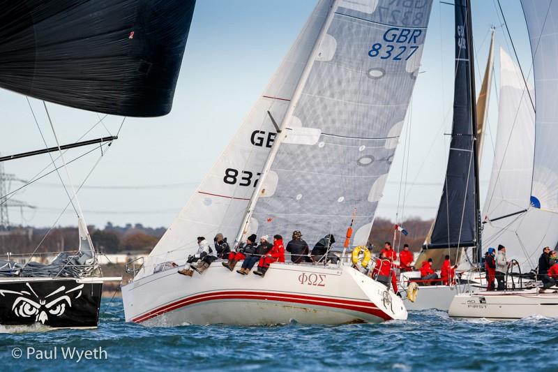 Light during the 2017 Hamble Winter Series week 8 photo copyright Paul Wyeth / www.pwpictures.com taken at Hamble River Sailing Club and featuring the Sigma 38 class