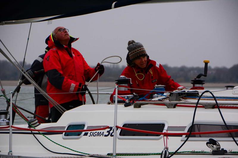 Light durng HRSC Early Bird Race 1 photo copyright Trevor Pountain taken at Hamble River Sailing Club and featuring the Sigma 38 class