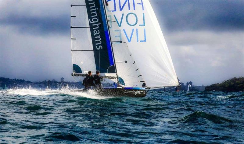 Cunninghams putting on a show during a SE'er at Manly - NSW 13ft & 16ft Skiff Championships - photo © Michael Chittenden / Manly 16's