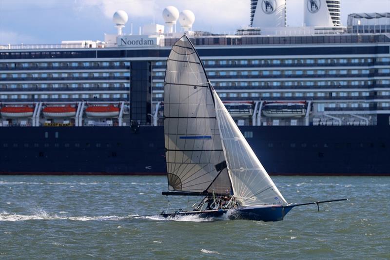 Cock of the Harbour winner Kilo - 2019 SailFest Newcastle, Day 2 photo copyright Mark Rothfield taken at Newcastle Cruising Yacht Club and featuring the 16ft Skiff class