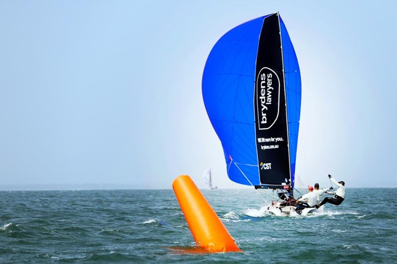 Brydens Lawyers - Australian 16ft and 13ft Skiff Championships, day 1 photo copyright Mark Rothfield taken at Port Stephens Sailing and Aquatic Club and featuring the 16ft Skiff class