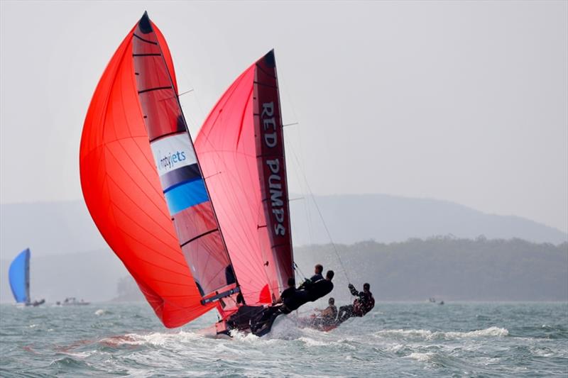 Emptyjets trailing Red Pumps - Australian 16ft and 13ft Skiff Championships, day 3 - photo © Mark Rothfield