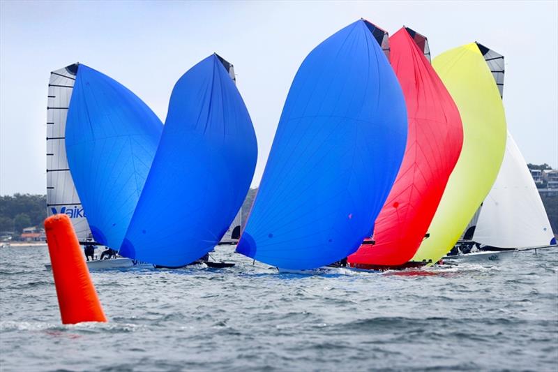 Crowded mark - Australian 16ft and 13ft Skiff Championships, day 4 - photo © Mark Rothfield