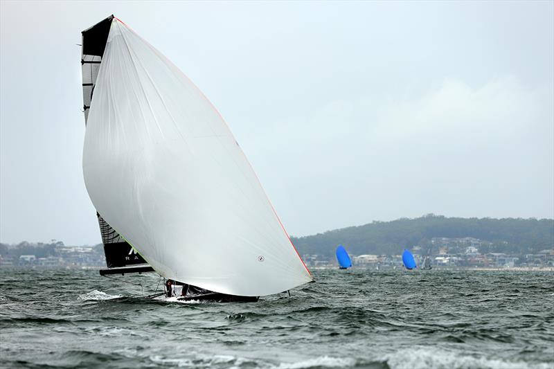Race 9 Sutech Musto finishing 4th to claim victory - 2020 Australian 16ft and 13ft Skiff Championships  photo copyright Mark Rothfield taken at Port Stephens Sailing and Aquatic Club and featuring the 16ft Skiff class