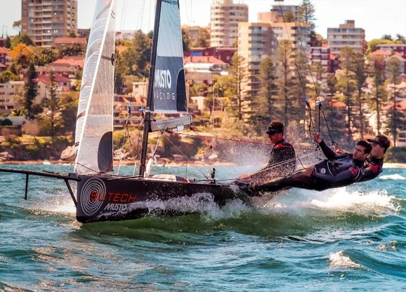 2019-20 16ft Skiff Australian Champion – Sutech Musto Racing (Daniel Turner, Angus Williams, Matt Stenta) photo copyright Michael Chittenden taken at Gosford Sailing Club and featuring the 16ft Skiff class