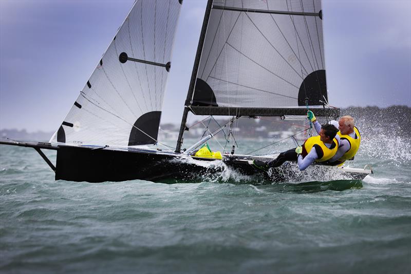 Ronstan retains leaders jerseys after day 4 of the Red Pumps 16ft Skiff Australian Championships 2021-22 photo copyright Mark Rothfield taken at Belmont 16ft Sailing Club and featuring the 16ft Skiff class