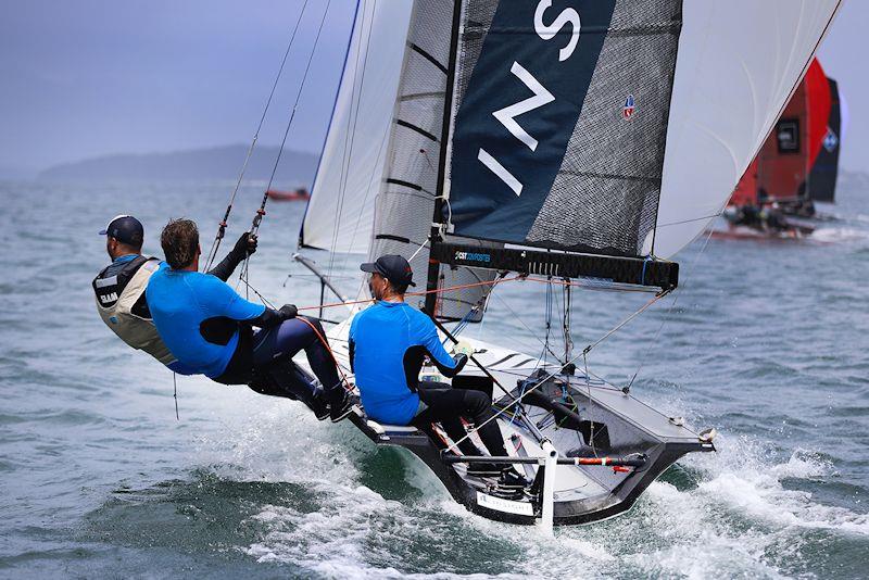 Insight in Race 8 on day 5 of the Red Pumps 16ft Skiff Australian Championships 2021-22 photo copyright Mark Rothfield taken at Belmont 16ft Sailing Club and featuring the 16ft Skiff class