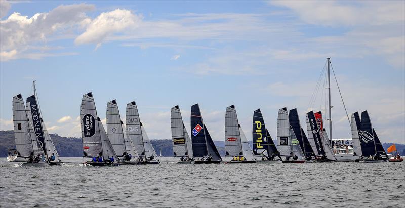 Race 9 Start photo copyright Michael Chittenden taken at Belmont 16ft Sailing Club and featuring the 16ft Skiff class