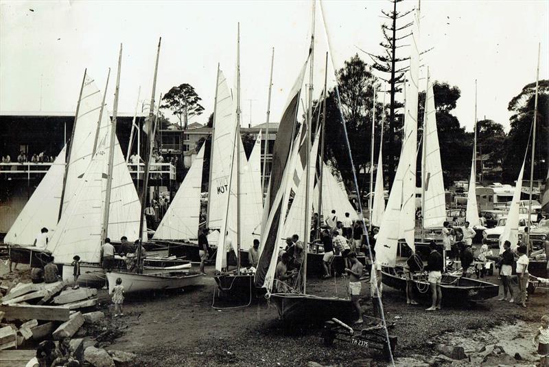 The Easter Regatta rigging area photo copyright Gosford Sailing Club taken at Gosford Sailing Club and featuring the 16ft Skiff class
