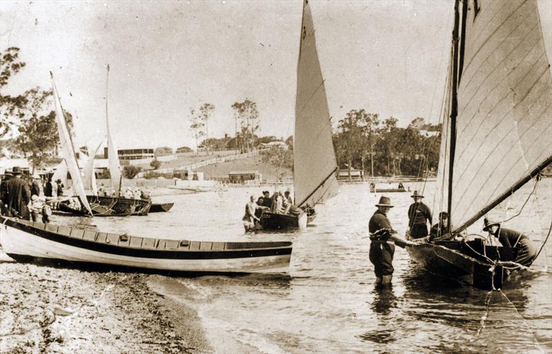 Rigging for the First Race on 7th October 1922 photo copyright Belmont 16s taken at Belmont 16ft Sailing Club and featuring the 16ft Skiff class