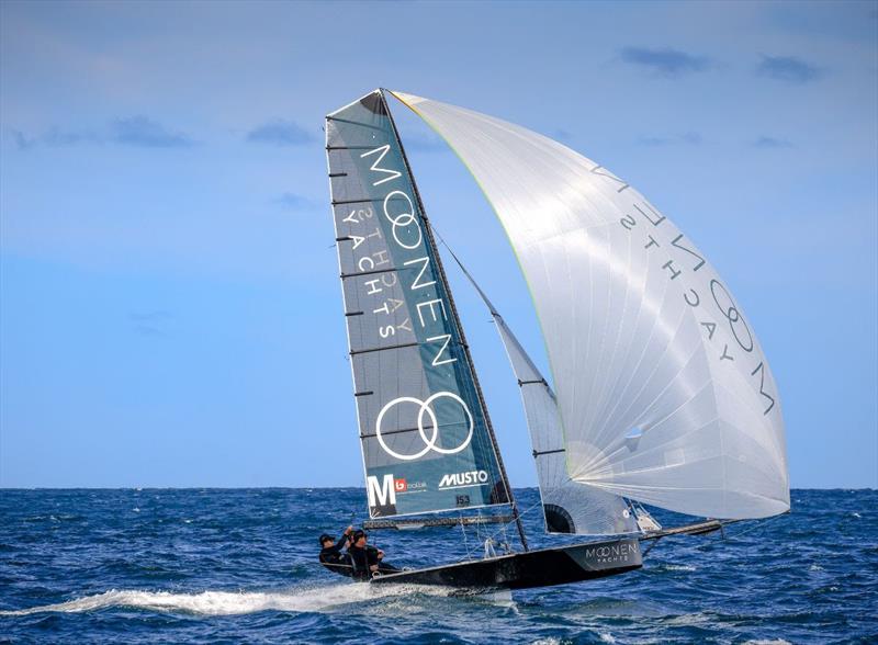 The Moonen Yachts Racing team sails in the Australian 16ft skiff league photo copyright Sail Media taken at Manly 16ft Skiff Sailing Club and featuring the 16ft Skiff class