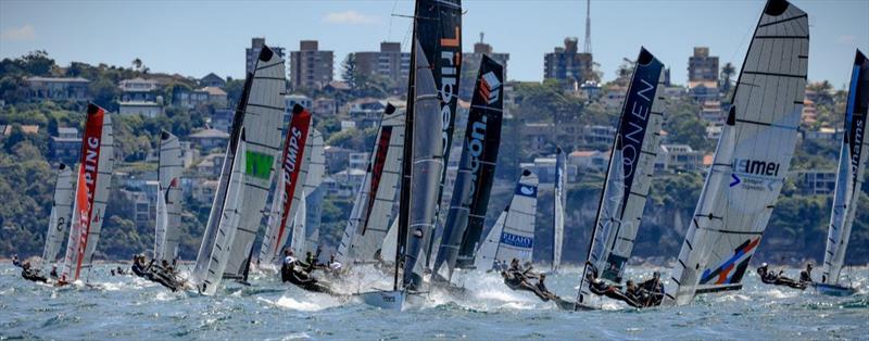 Moonen Yachts Racing team competing in the 2022-23 16ft Skiff Australian Championships photo copyright Sail Media taken at Manly 16ft Skiff Sailing Club and featuring the 16ft Skiff class