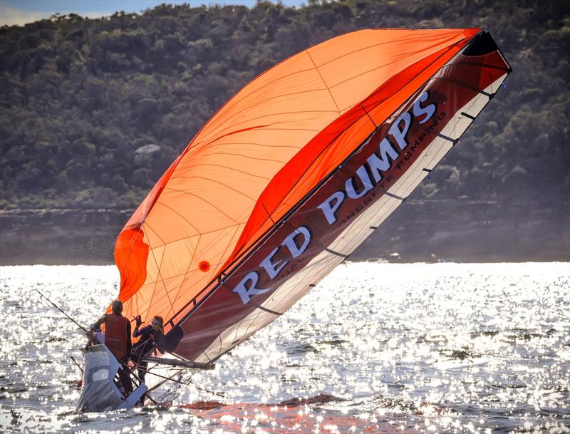 Slow motion capsize for Red Pumps Red Bruce Savage, James Slee & Natalia Wisniewski - photo © Sail Media