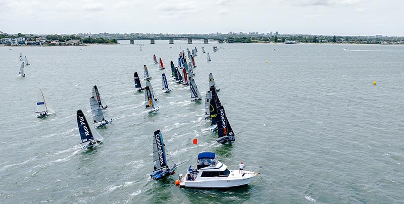 2023-24 16ft Skiff Australian Championships photo copyright SailMedia taken at St George Sailing Club and featuring the 16ft Skiff class