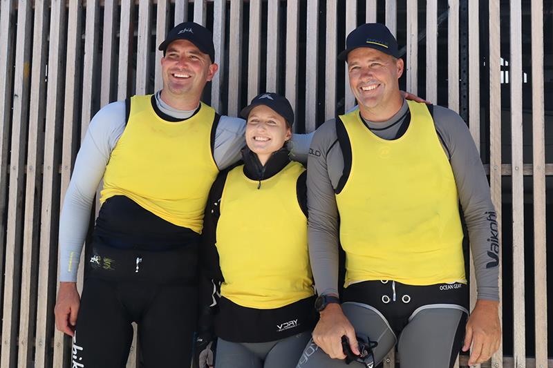 Kurt Warner - Sarah Lee - Keagan York - Champions - 2023-24 16ft Skiff Australian Championships photo copyright SailMedia taken at St George Sailing Club and featuring the 16ft Skiff class