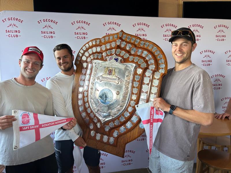 16ft Skiff winners Harry Price, Max Paul and Gus Williams - Botany Bay Championship 2025 photo copyright SailMedia taken at Manly 16ft Skiff Sailing Club and featuring the 16ft Skiff class