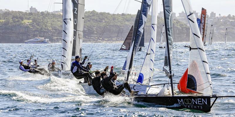 3 Contenders photo copyright SailMedia taken at Manly 16ft Skiff Sailing Club and featuring the 16ft Skiff class