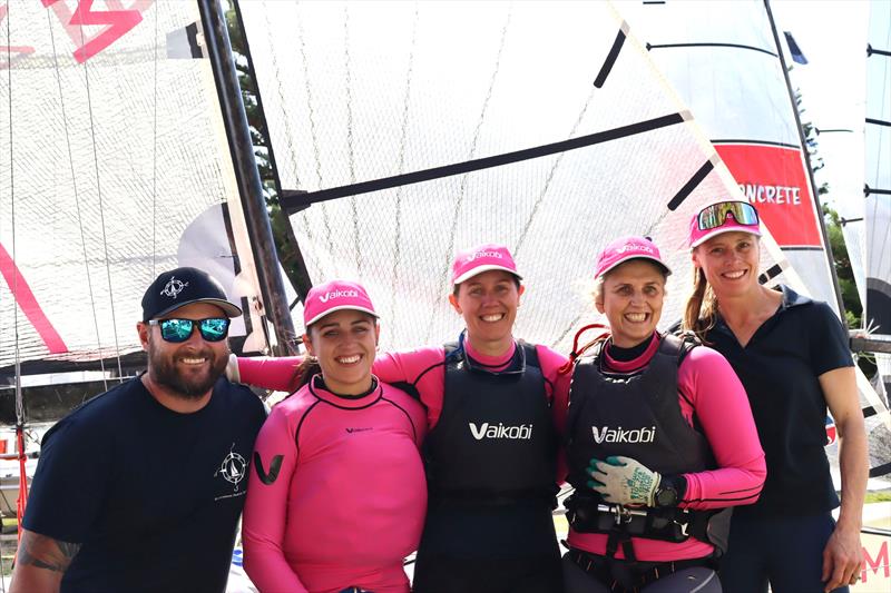 (l-r) Mitch, Annika, Fiona, Emily & Teira photo copyright Michael Chittenden / SailMedia / Manly 16s taken at Manly 16ft Skiff Sailing Club and featuring the 16ft Skiff class