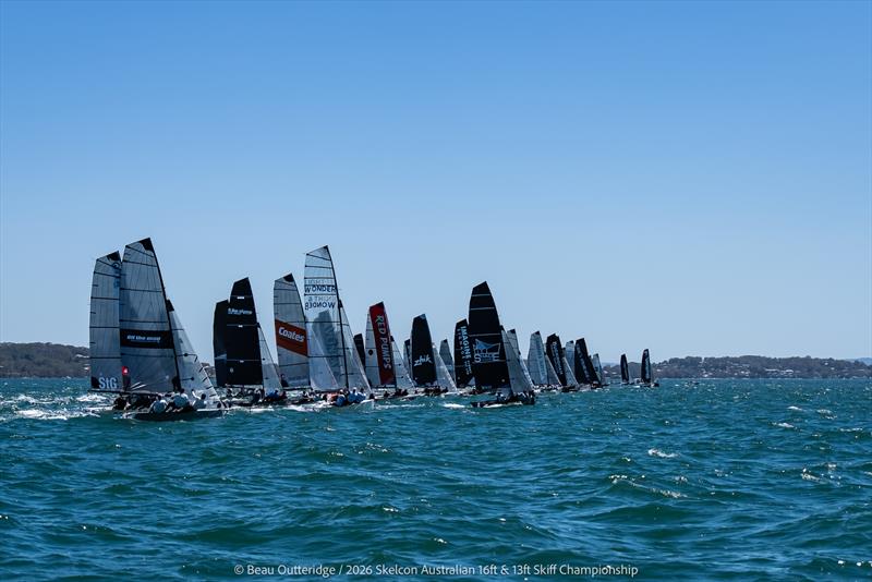 Skelcon Australian 16ft & 13ft Skiff Championship Day 5 photo copyright Beau Outteridge taken at Belmont 16ft Sailing Club and featuring the 16ft Skiff class