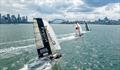 The battle for the lead in Race 1 of the NSW 18ft Skiff Championship's Race 1 © SailMedia