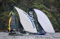 18ft Skiff 2024 JJ Giltinan Championship Race 1: ASCC and Andoo on the first spinnaker run