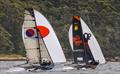 18ft Skiff NSW Championship Day 2 - Rag and Famish Hotel leads Yandoo downwind &copy; SailMedia