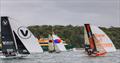 18ft Skiff NSW Championship Day 2 - Manly Ferry arrives at the wrong time for the leadersailMedia) &copy; SailMedia