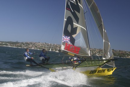 RMW Marine take the first heat of the 2004 JJ Giltinan Trophy photo copyright Bodyworx Agency taken at  and featuring the 18ft Skiff class