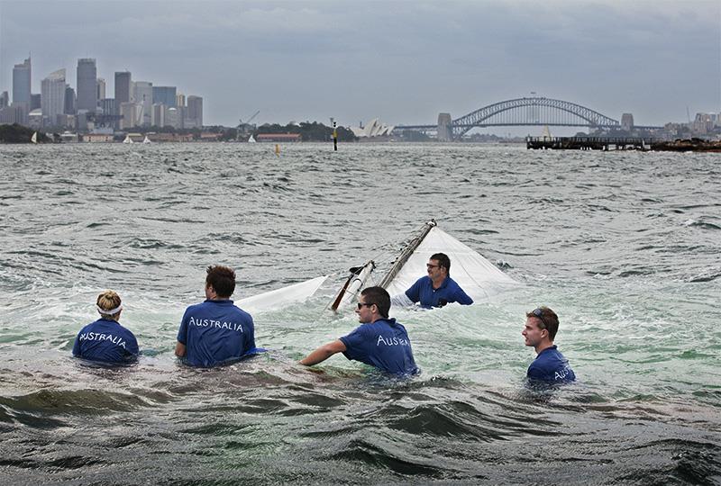 The Australia crew hits the drink at the Historical 18ft Skiff Australian Championship - photo © Andrea Francolini