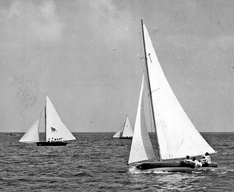 Talei and Top Dog racing when Fiji hosted the 1952 JJ Giltianan 18 Footer Championship photo copyright 18ft Skiff Class taken at Royal Suva Yacht Club and featuring the 18ft Skiff class