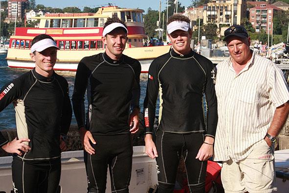 The winning crew with coach Iain Murray after 2012 Giltinan victory - photo © Frank Quealey