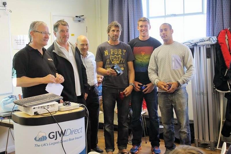 Simon Hiscox, Nick Murray & Pete Perera win the 18ft Skiff nationals at GJW Direct SailFest photo copyright Steve Harrison taken at  and featuring the 18ft Skiff class