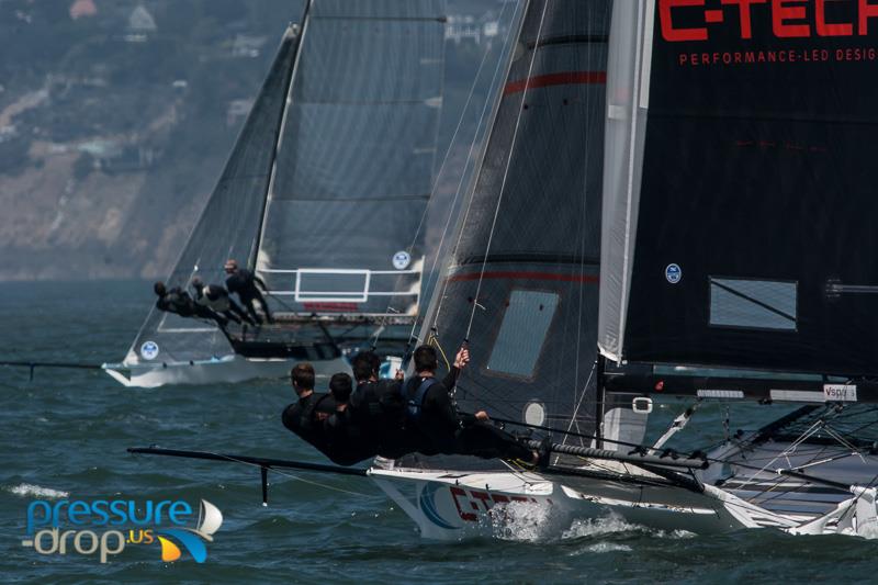 18ft Skiff San Francisco Regatta day 1 photo copyright Erik Simonson / www.pressure-drop.us taken at St. Francis Yacht Club and featuring the 18ft Skiff class