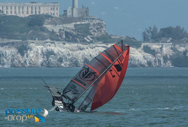 18ft Skiff San Francisco Regatta day 2 photo copyright Erik Simonson / www.pressure-drop.us taken at St. Francis Yacht Club and featuring the 18ft Skiff class