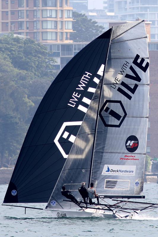 Ilve off Double Bay during the 18ft Skiff R. Watt Memorial Trophy photo copyright Frank Quealey taken at Australian 18 Footers League and featuring the 18ft Skiff class