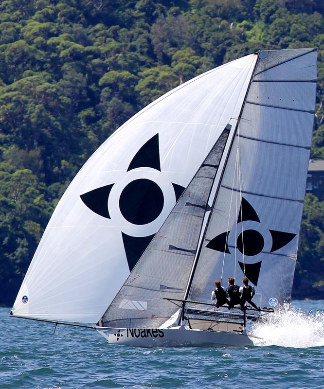 Ash Rooklyn's Noakes Youth team continues to improve and just needs a touch more luck to show their real potential during race 2 of the 18ft Skiff Australian Championship photo copyright Frank Quealey taken at Sydney Flying Squadron and featuring the 18ft Skiff class